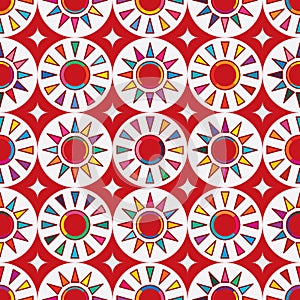 Taiwan flag abstract Japan red sun seamless pattern