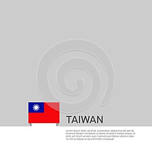 Taiwan flag background. State patriotic taiwanese banner, cover. Republic of China. Template with taiwan flag on white background