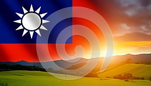 Taiwan Flag. The National Flag of Taiwan