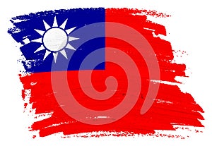 Taiwan flag paint splash brushstroke