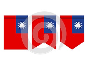 Taiwan flag or pennant isolated on white background. Pennant flag icon