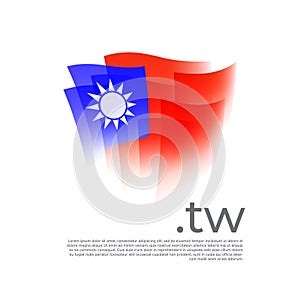 Taiwan flag. Vector stylized design national poster on a white background. Taiwanese flag painted with abstract brush strokes with