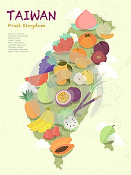 Taiwan fruit map