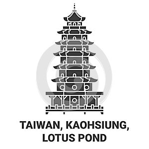 Taiwan, Kaohsiung, Lotus Pond travel landmark vector illustration photo