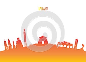 Taiwan Landmark Global Travel And Journey paper background. Vector Design Template.used for your