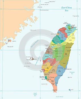 Taiwan Map - Detailed Vector Illustration