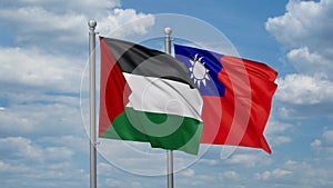 Taiwan and Palestine two flags