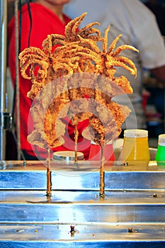 Taiwan snack of fried squids