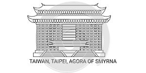 Taiwan, Taipei, Agora Of Smyrna, travel landmark vector illustration