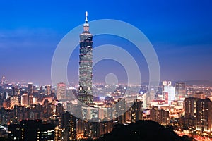 Taiwan, Taipei night scene photo