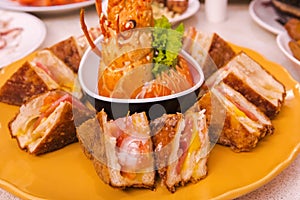 Taiwan Taipei, Seafood Restaurant, Lobster Sandwiches, Special Menu, Lobster & Bread Crisp, Crispy Crispy Sandwich,