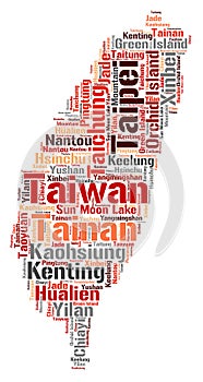 Taiwan top travel destinations word cloud