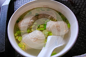 Taiwan traditional meat ball soup. Taiwan local food.