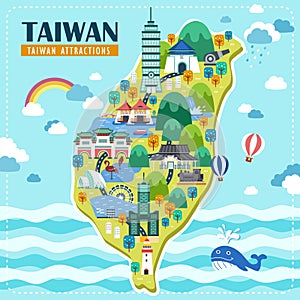 Taiwan travel map photo