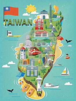 Taiwan travel map photo