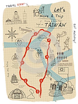 Taiwan travel map photo