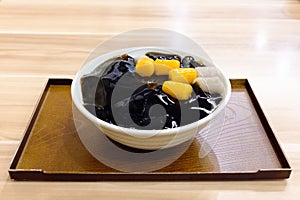 Taiwanese dessert made from grass jelly photo
