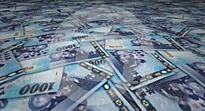 Taiwan Taiwanese Dollar 1000 TWD banknote money 3d illustration photo