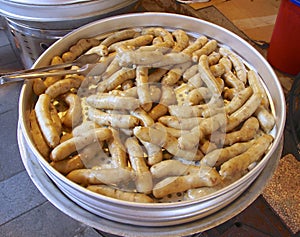 Taiwanese sticky rice closeup at market