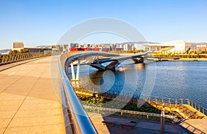 Taiyuan scene-Pedestrian bridge on th Fenhe river