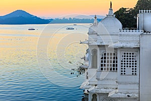 Taj Lake Palace on lake Pichola in Udaipur India