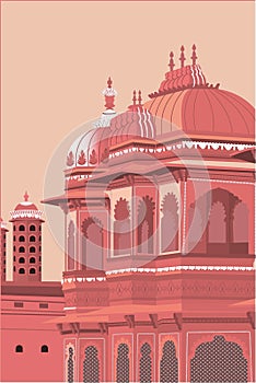 Taj Lake Palace Udaipur, Rajasthan Illustration