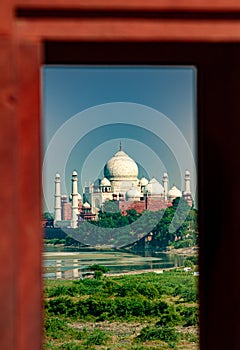 Taj Mahal from Agra Fort photo