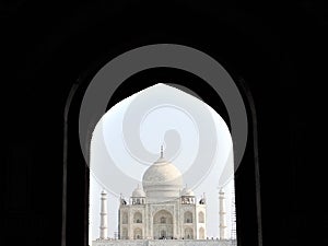 Taj Mahal, Agra, India, arch at the entrance to the mausoleum.