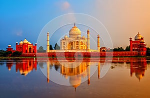 Taj Mahal, Agra, India, on sunset