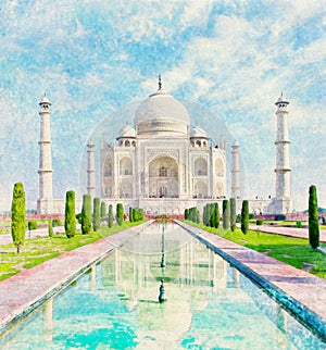 Taj Mahal in Agra, Uttar Pradesh, India