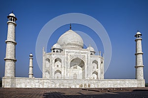 Taj Mahal in blue sky
