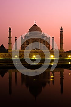 Taj Mahal at dusk photo