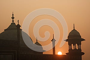 Taj Mahal with early morning sun