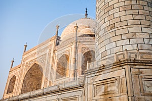 Taj mahal , A famous historical monument, A monument of love, the Greatest White marble tomb in India, Agra, Uttar Pradesh