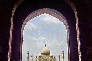 Taj Mahal full view during day time in Agra India, The Taj among 7 Wonders of the World view