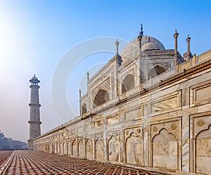 Taj Mahal, India - architectural fragment and details of the Grand Palace