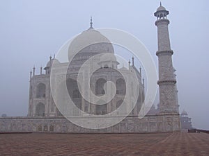 Taj Mahal, India caught in morning mist