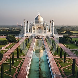 taj mahal india from drone