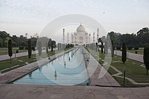 Taj Mahal with pool. Agra, India photo