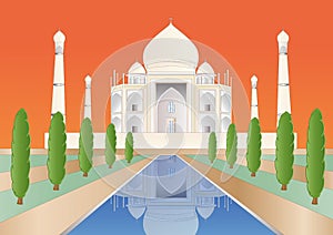 Taj Mahal at sundown photo