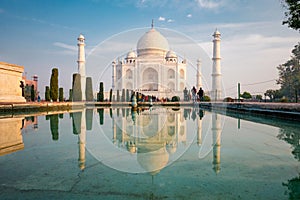 Taj Mahal at Sunrise in Agra, India