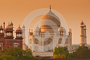 Taj Mahal at sunrise, Agra, Uttar Pradesh, India. photo