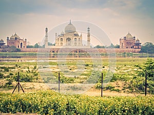 Taj Mahal view from yamuna river Agra, India, photo