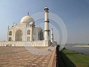 Taj Mahal on the Yamuna river bank photo
