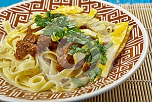 Tajik dish with noodles