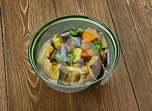Tajik vegetables stew with zucchini