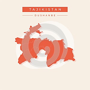 Vector illustration vector of Tajikistan map Asia photo
