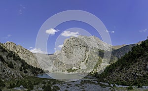 Tajikistan Fann mountains lake panorama landscape