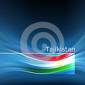 Tajikistan flag background. Abstract tajik flag in the blue sky. National holiday card design. State banner, tajikistan poster,