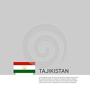 Tajikistan flag background. State patriotic tajik banner, cover. Document template with tajikistan flag on white background.